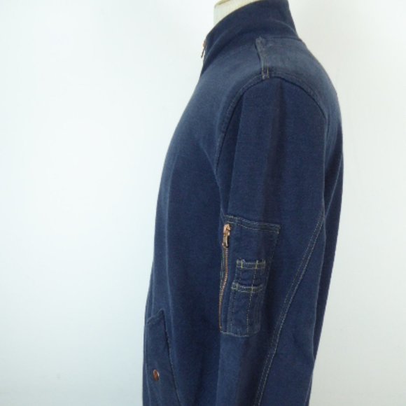 DUCK & COVER navy zip card-jacket athliesure cotton terry M - Picture 6 of 7